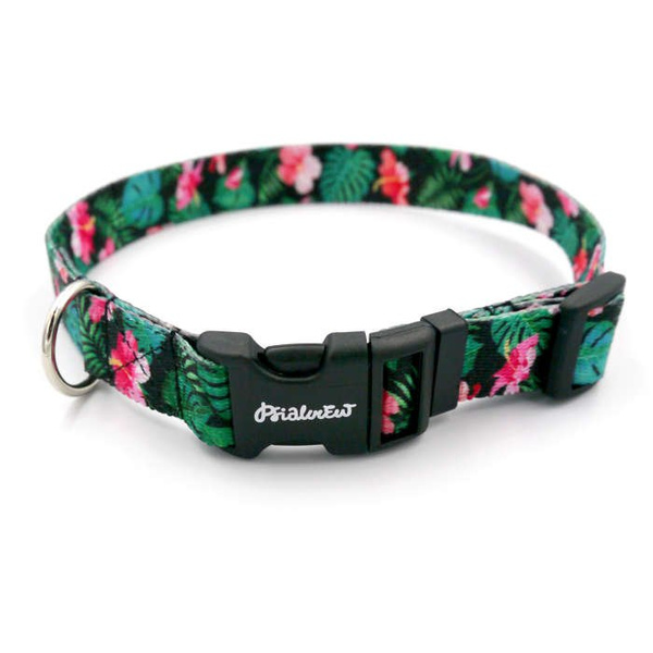 Dog Collar Psiakrew Tropical Monstera, 2 cm 0.78"  wide, for smaller dogs