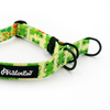 Half-choke collar Green Frogs, 2 cm wide, for small dogs, black extras