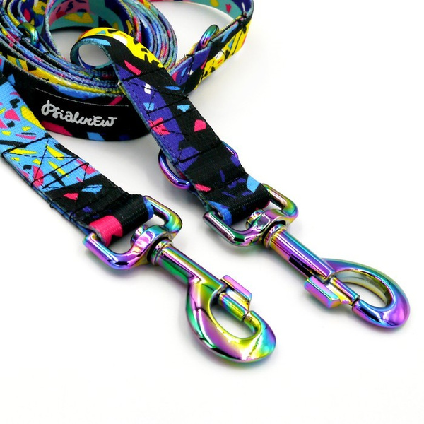 Dog Leash- Terrazzo width 2.5 cm, 1" wide, holo snap hook 8cm, Psiakrew