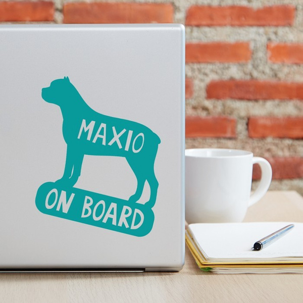 Car sticker with the name of the Cane Corso Dog On Board Psiakrew