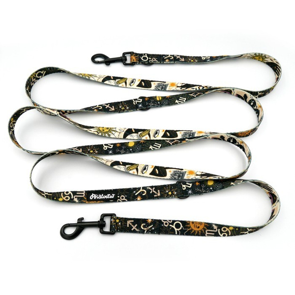 Long Dog Leash Zodiak Psiakrew width 2 cm (0.78"), black snap hook 7 cm (3,15")