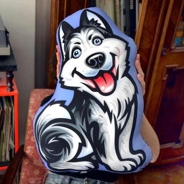 Siberian Husky Dog Decorative Pillow Cushion Stuffed Doggy cuddly mascot
