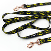 Dog Leash Batdog width 2.5 cm, 1" wide, pink gold, big snap hook 8 cm