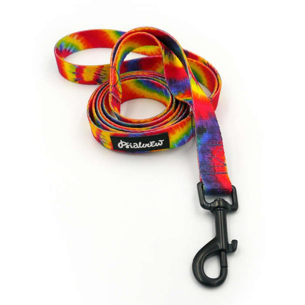 Dog Leash Tie Dye width 2 cm 0.78 ", black extras  