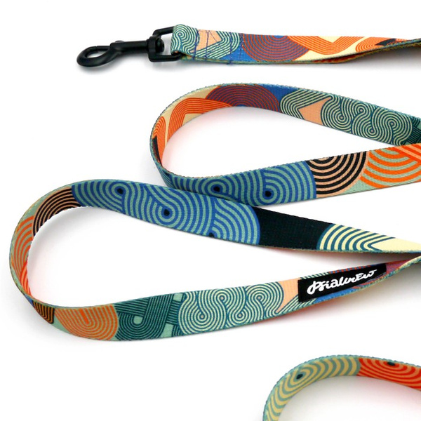 Laufleine für Hund Geo Snake Psiakrew, Breite 2 cm, schwarzer Karabinerhaken 6 cm