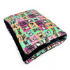 Premium Mat Plaid Blanket for the dog, cat Colorful Dogs Psiakrew Design, black minky