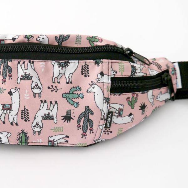 Fanny Pack Hip Bag, Bum Bag Psiakrew, Pink Llama Alpaca