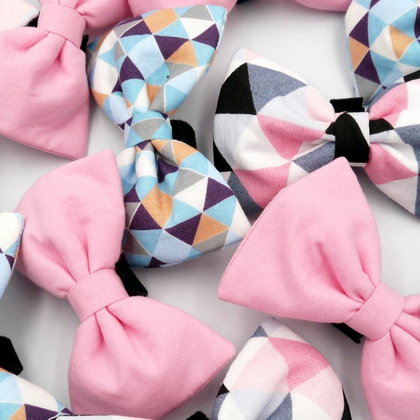 Pink Dog Cat Pupil Bow Tie