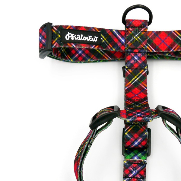Guard Harness for Dog Tartan Psiakrew, black extras