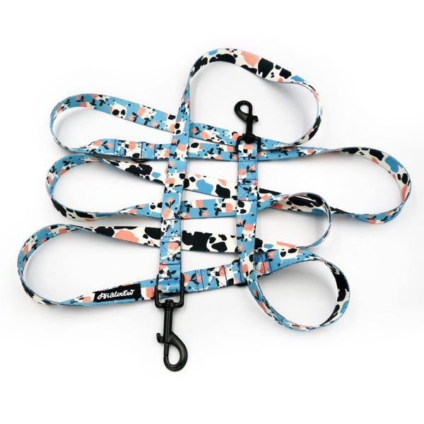 Long Dog Leash Spotted Cow width 2 cm (0.78") wide, , black snap hook