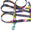 Long Dog Leash Crazy Leopard Psiakrew width 2 cm (0.78") wide, holo snap hook 6 cm