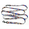 Long Dog Leash Día de los Muertos Psiakrew width 2 cm (0.78"),  black snap hook 7 cm (3,15")