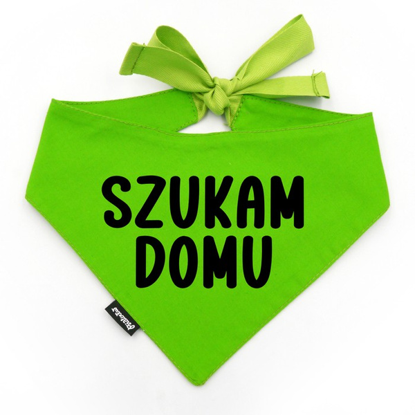 Dog Bandana Szukam Domu Psiakrew, personalized tied handkerchief, green bandana scarf