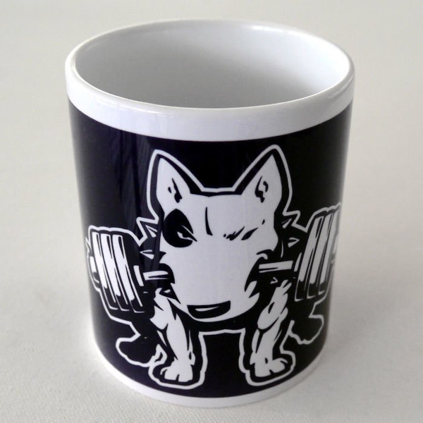 Mug with bull terrier Fitness, Dog Bull Terrier
