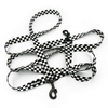 Dog Leash Checker width 2.5 cm, 1"  wide, black, big snap hook 8 cm