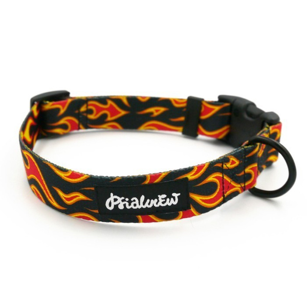 Obroża dla psa regulowana klamra zatrzaskowa Dog on Fire Psiakrew 2,5 cm czarne okucia