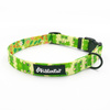 Dog Collar Psiakrew Green Frogs, 2 cm 0.78"  wide, for smaller dogs black extras