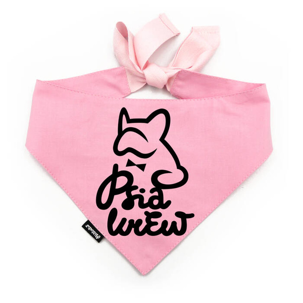 Rosa personalisiertes Hundehalstuch, Ihre Logo-Grafik, gebundenes Taschentuch, Schal Psiakrew