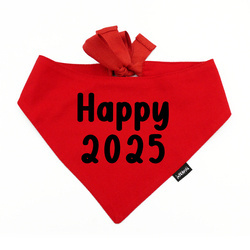 Red Bandana with black lettering Happy 2025 Psiakrew