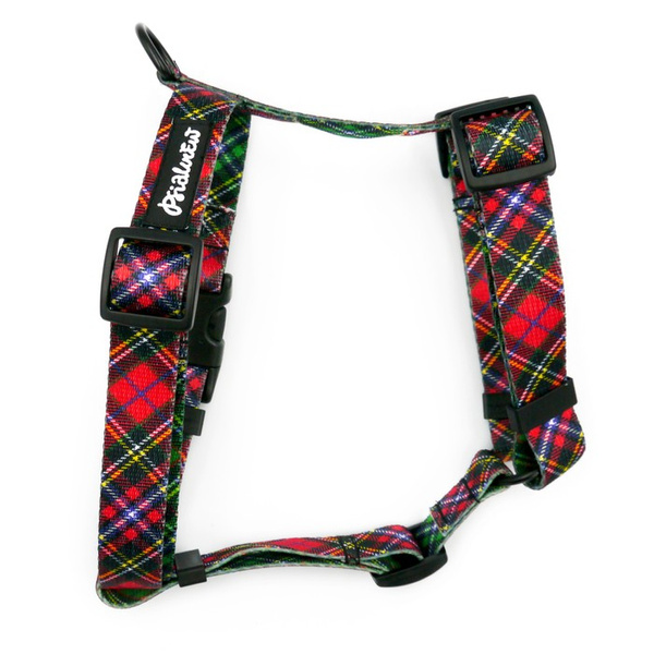 Guard Harness for Dog Tartan Psiakrew, black extras