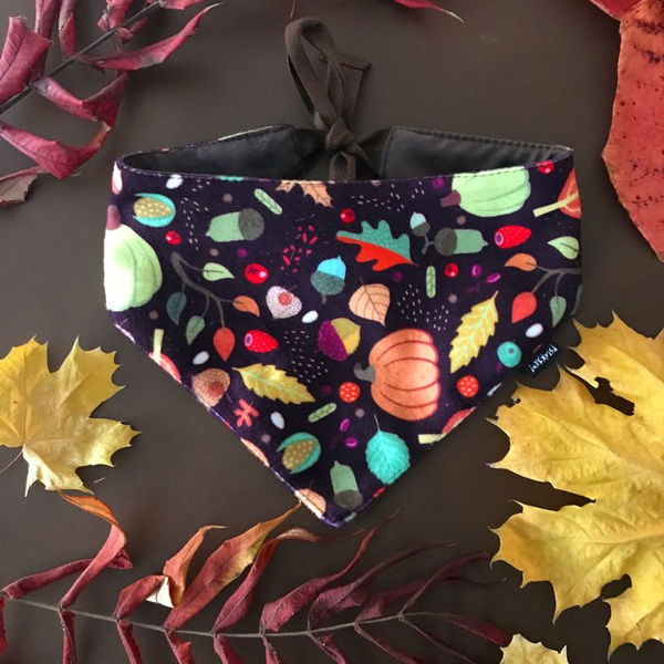 Premium Dog Bandana Autumn handkerchief style to tie around your pet’s neck