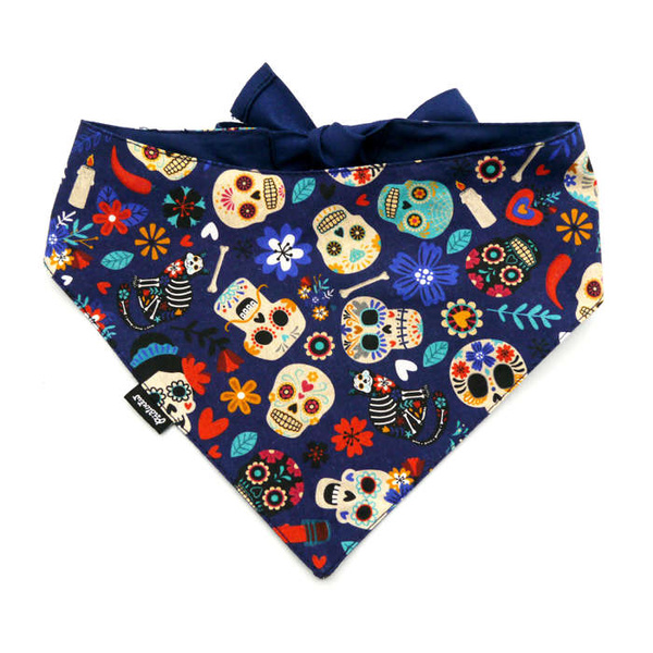 Dog Bandana Día de los Muertos handkerchief style to tie around your pet’s neck