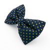 Dark Blue Dog Bow Tie, gift for dog, Gold Dots Pet Bow Tie, Bowtie, Collar Attachment
