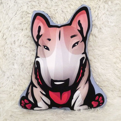 Decorative Dog Pillow Cushion Bull Terrier fawn cuddly mascot