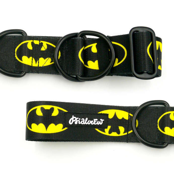 Half-choke collar Batdog, 4 cm wide, big dogs, black extras