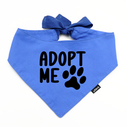 Bandana dla psa Adopt Me Psiakrew, personalizowana wiązana chusteczka, niebieska bandana apaszka