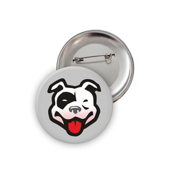 Przypinka Pies Amstaff Psiakrew Button Badzyk 25mm