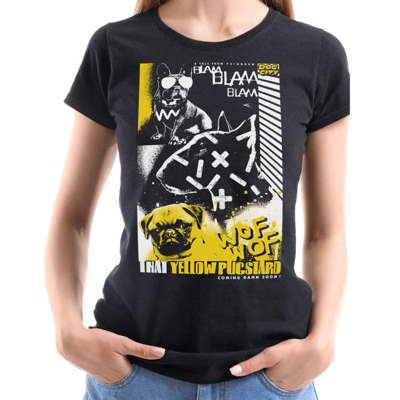 Koszulka Dog City, T-shirt damski dla miłośniczki, fanki buldogów, mopsów i bulterierów